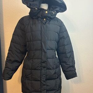 Women’s Cole Haan Signature Black Puffer Quilted Mid Length Jacket Size XL‎